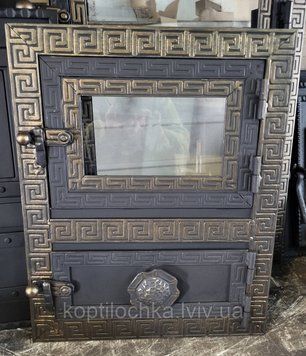 Дверцята для мангала,коптильні з склом "Грецька" 390*490 2117156730 фото