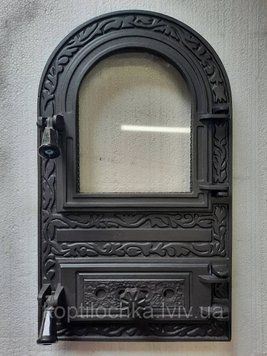 Дверцята для пічки з склом "Визерунок" 1342391896 фото