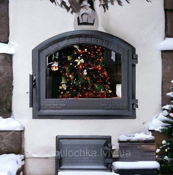 Дверцята для пічки,каміна "Валентина" овал 490*440 2046646734 фото