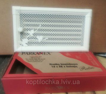 Решетка Парканекс Ретро 16x32 "Слоновая кость" с жалюзи 1059289450 фото